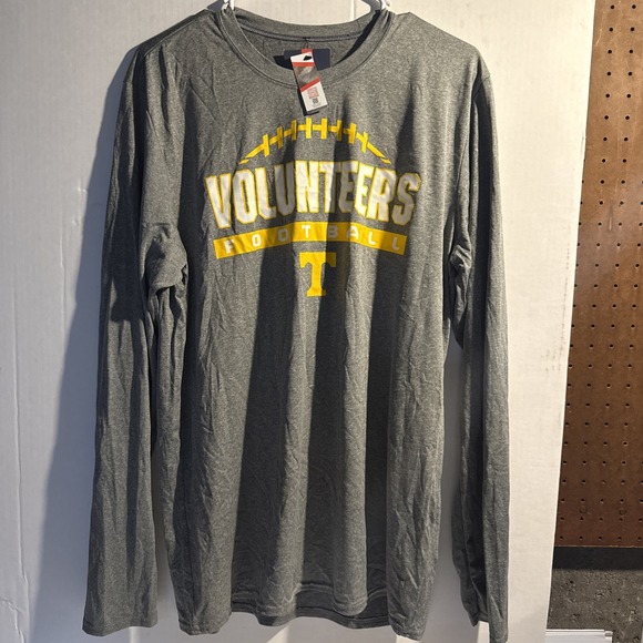 Mens Fanatics Large Gray‎ Tennessee Volunteers Football Long Sleeve Large New - Picture 1 of 6